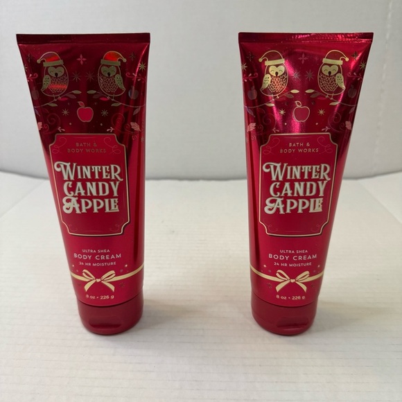 Bath & Body Works Winter Candy Apple Ultra Moisture Shea Body Cream 8oz x2 - Picture 2 of 7